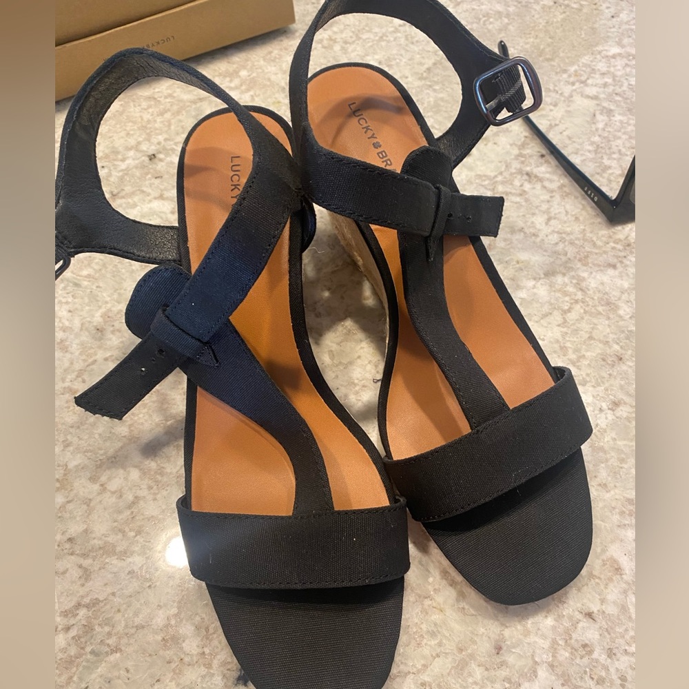 Lucky Brand wedge heels new in box. Size 10.